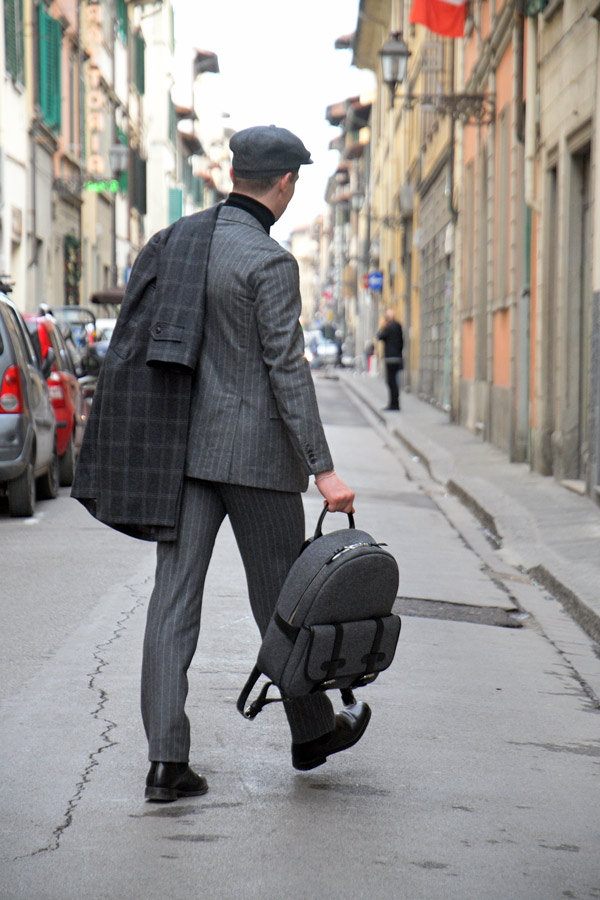 Orazio Luciano's two-piece suit is crafted from a VBC chalk stripe flannel. Photograph by Karl-Edwin Guerre.