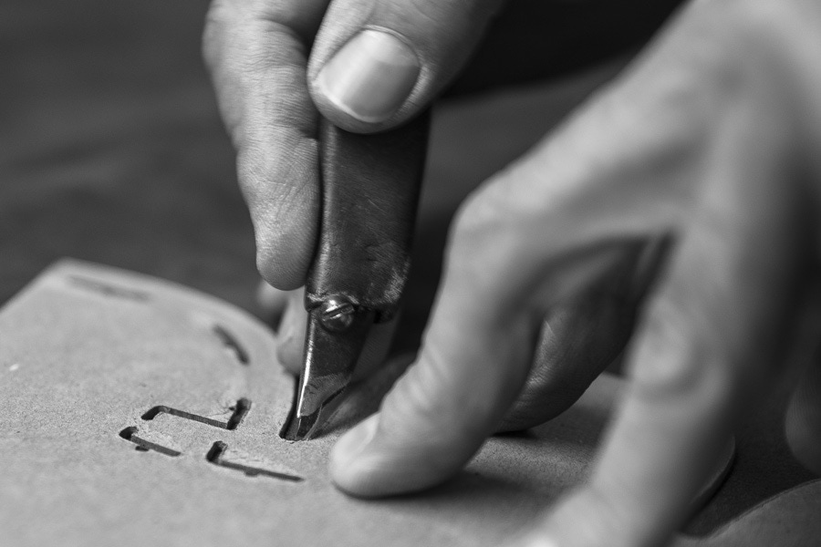 Carmina's patterns are hand-traced, and the lasts are hand-carved.