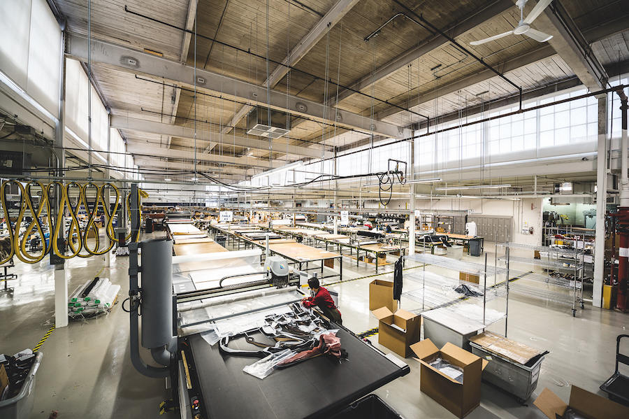 The Canada Goose factory floor in Canada.