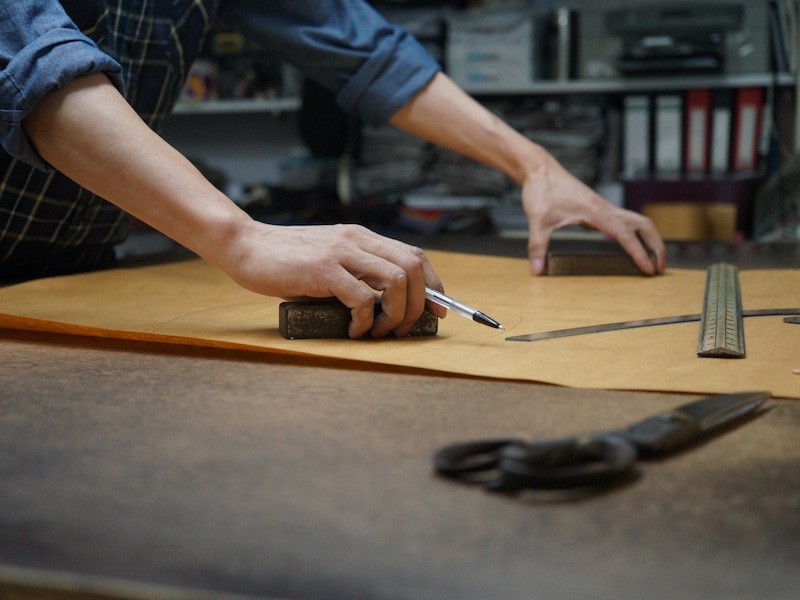 All of Craftsman Clothing's patterns are drawn and cut entirely by hand by seasoned craftspeople in Hong Kong.