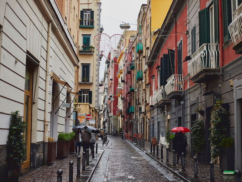 As is customary with Naples, the streets are colourful and vibrant. You can find Salva's store on Via Carlo Poerio.