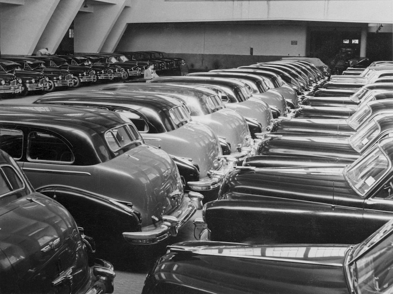 King Farouk's fleet of Cadillacs and Packards, 1960.