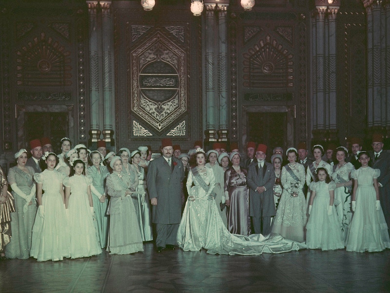 Pictured at his second wedding to Narriman Sadek, 1951.