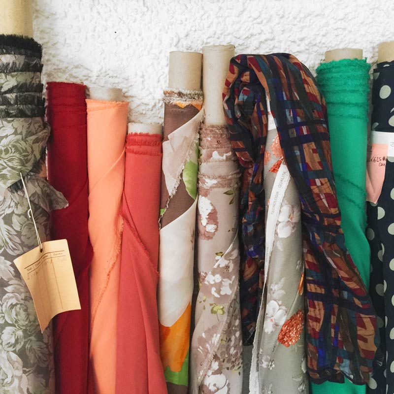 A selection of fine silks, all hand-printed in Como, Italy.