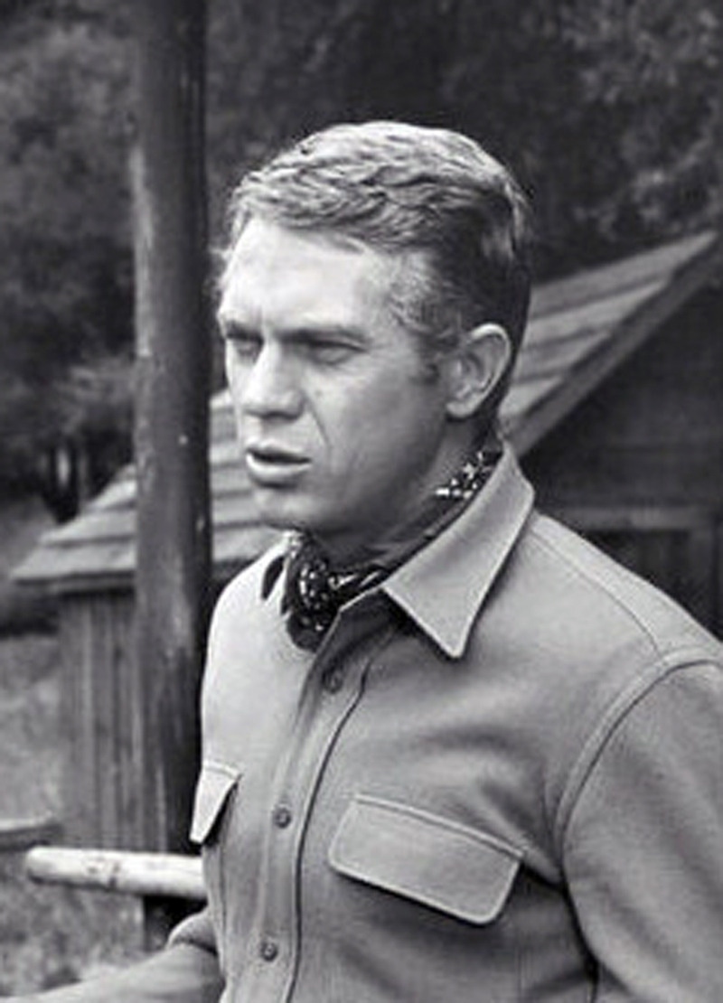 In his breakthrough role in Wanted Dead or Alive, McQueen wears a hard-wearing overshirt as he tracks down criminals.