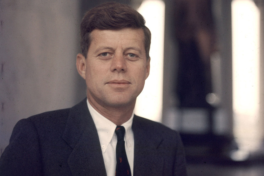 John F. Kennedy was an early adopter of the button-down shirt. Photograph by Hank Walker/The LIFE Picture Collection/Getty Images.