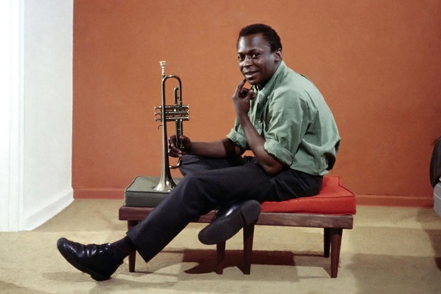 Button-down shirts were part of Miles Davis' everyday wardrobe.