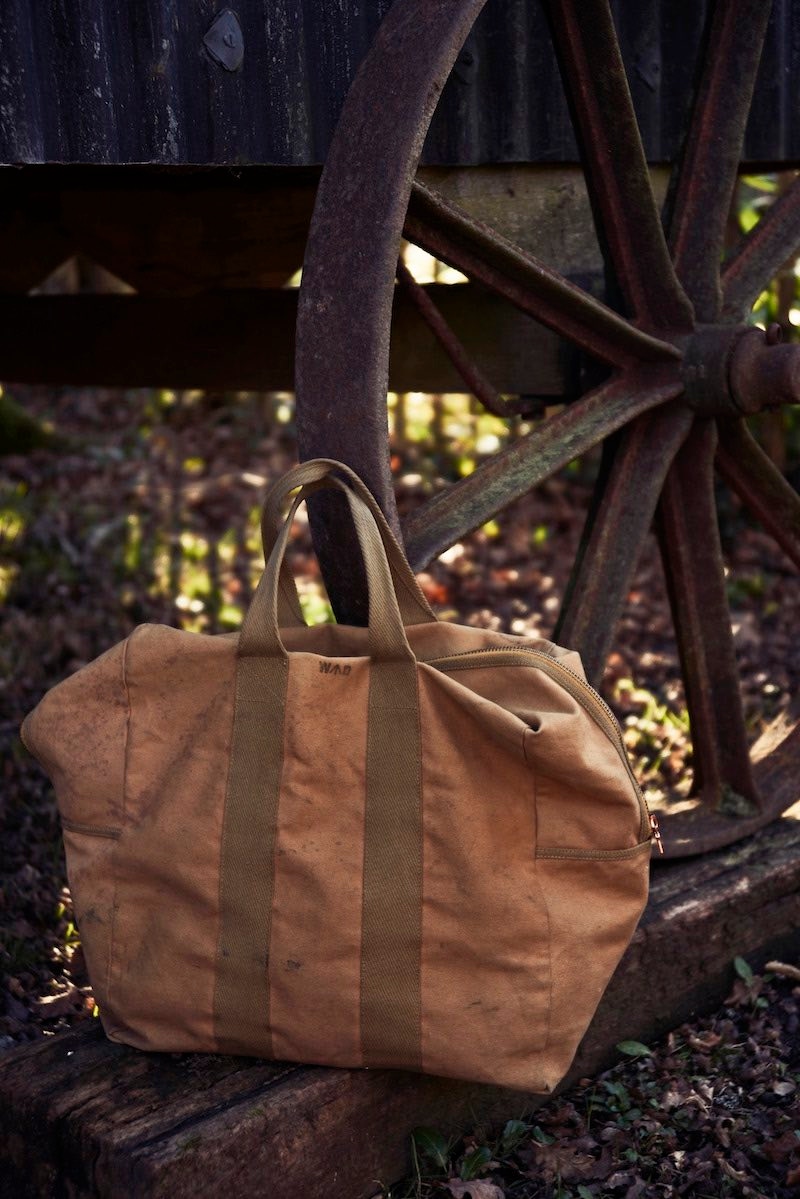 Nick acquired a dozen of these canvas bags from the War & Peace Revival in Kent for just £17 each. “Most of them I handed out,” he says. “I’ve got a set of stencils and if I was going to stay with someone, instead of giving them a box of chocolates or a bottle of wine, I’d give them a fucking bag and stencil their name on it.”