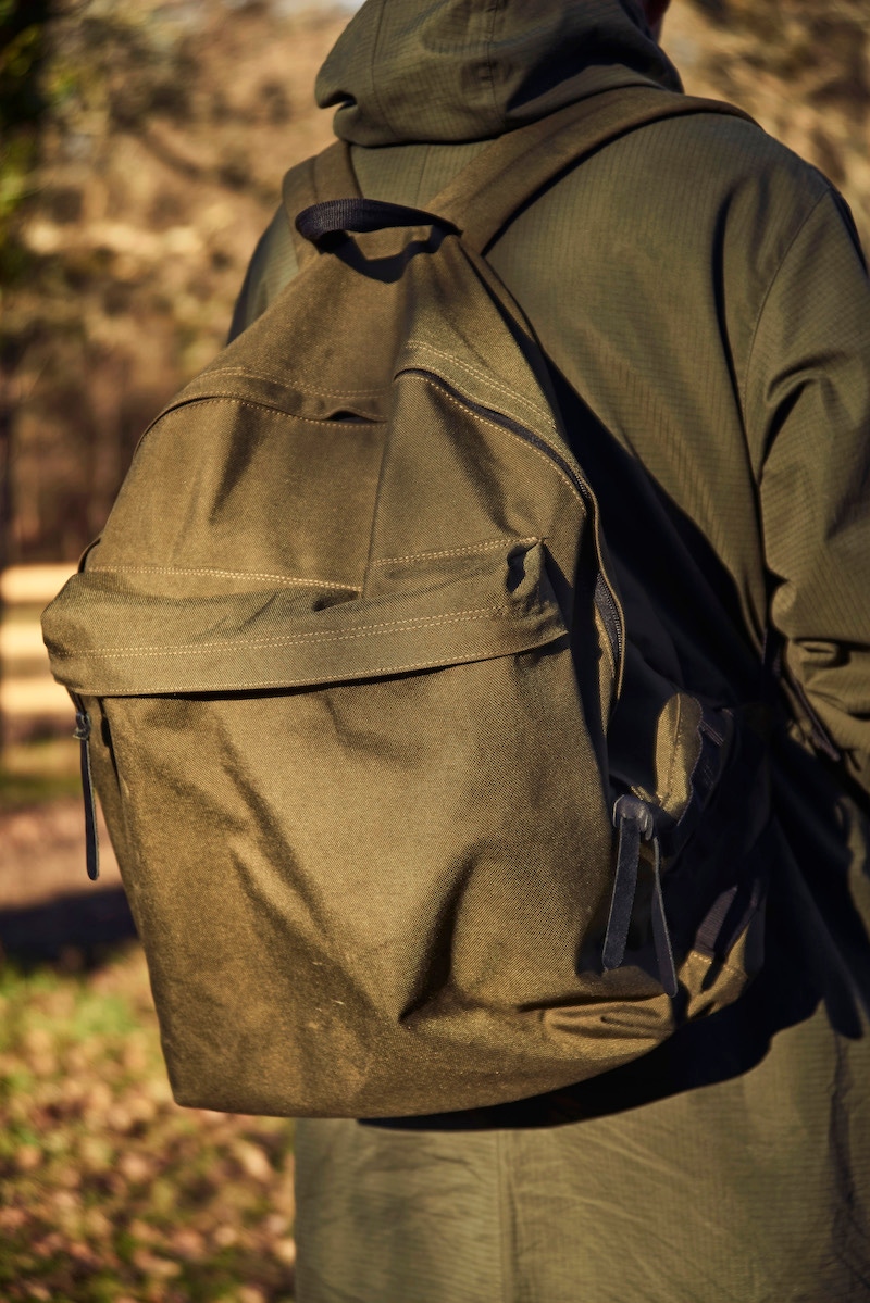 A big fan of military clothing, Nick designed this bag as the ultimate oversized, go-anywhere rucksack. “It’s a sample from Japan that was going to be for Private White, but now it’s just ‘Nick Ashley Archive’.”