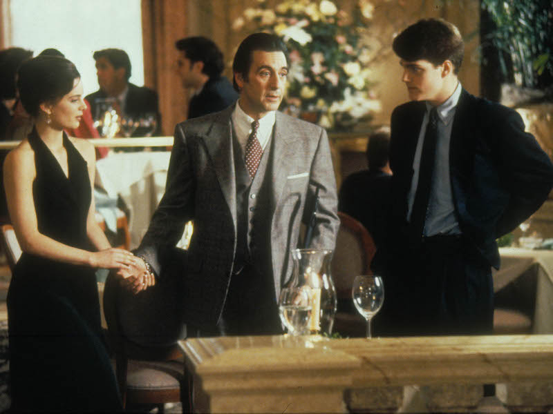 Moments before Al Pacino steps on to the dance floor with Gabrielle Anwar, he asks Charlie for 'coordinates'. He then with confidence of a man with sight, performs the tango with onlooking diners.