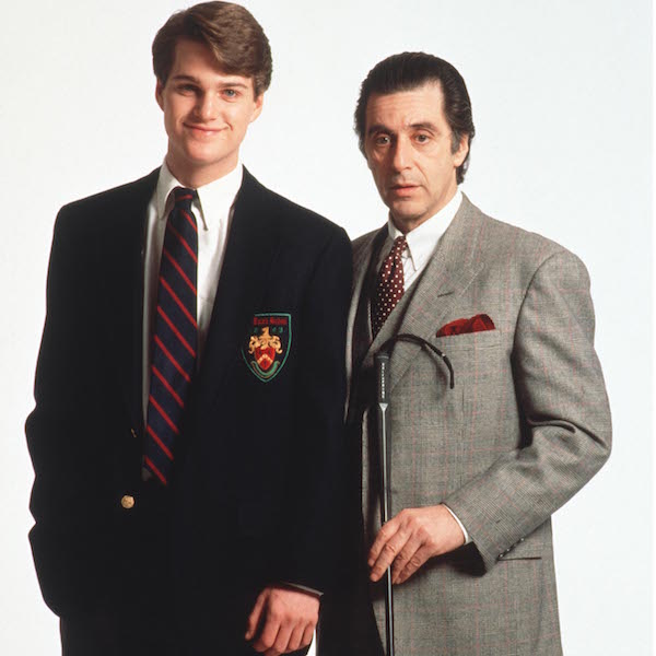 While Pacino is dressed in a three-piece suit, throughout the film O'Donnell wears preppy staples, such as button-down shirts, collegiate ties and blazers.