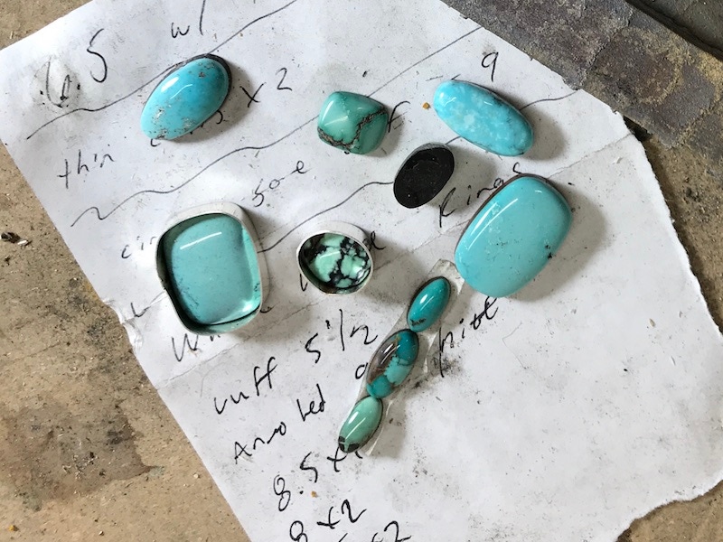 A selection of turquoise stones, all of which have their own unique character.