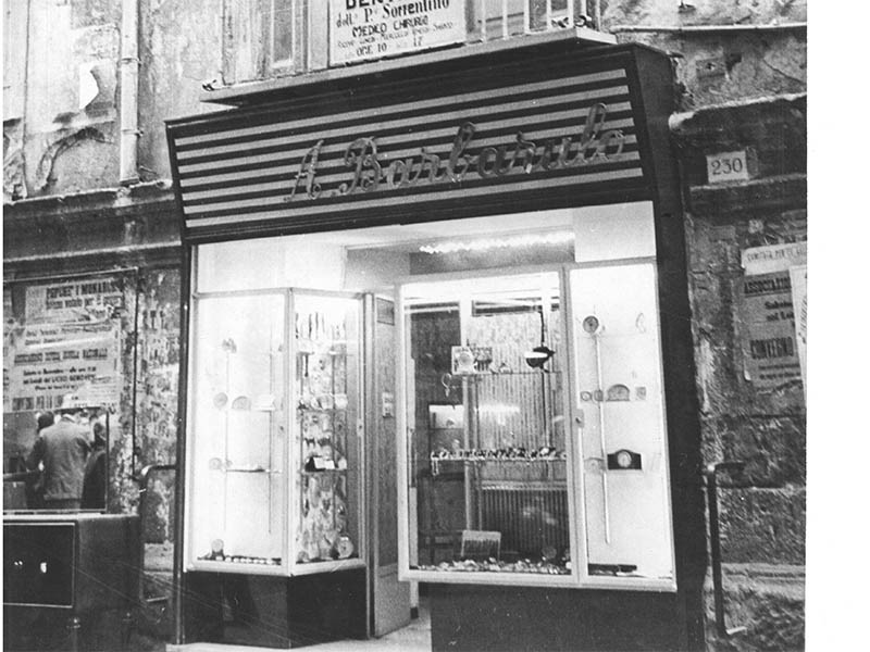 Barbarulo's store front in the 1940s.