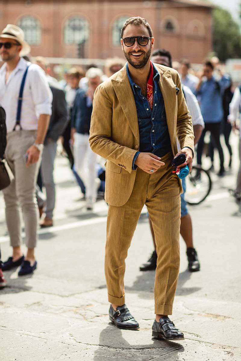 BOSS Rounty Cotton Denim Shirt, Dark Blue at John Lewis & Partners