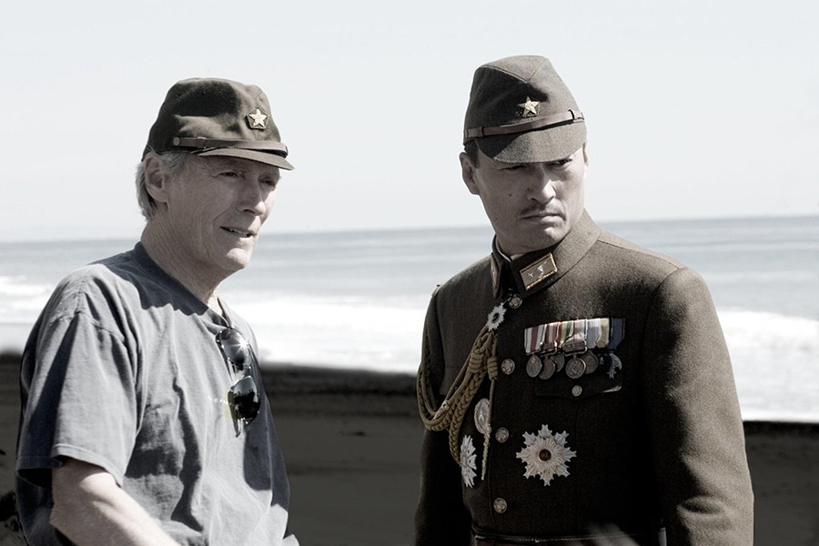 Taking direction from Clint Eastwood while filming the war epic Letters From Iowo Jima.