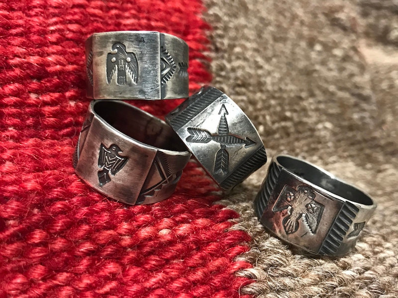 Plate Rings, made from American coin silver, feature a range of markings that are befitting of the era.