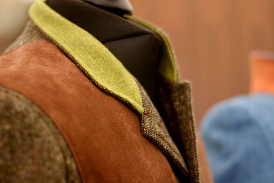 Lucan's Norfolk jackets have suede shooting patches with removable internal recoil pads.