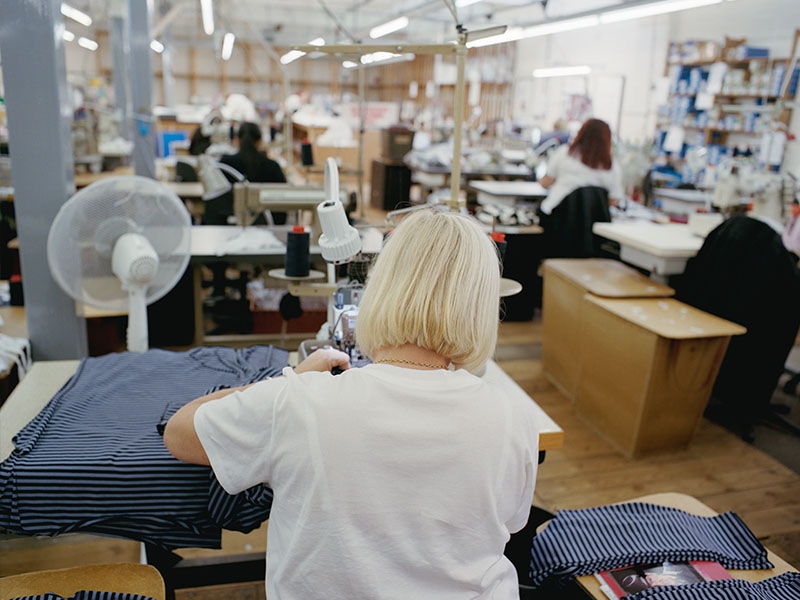 Sunspel owns its factory in Long Eaton, allowing the team to stay close to the manufacturing process and fabric development.