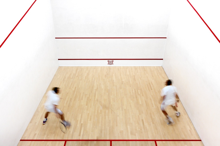 The pristine squash courts.