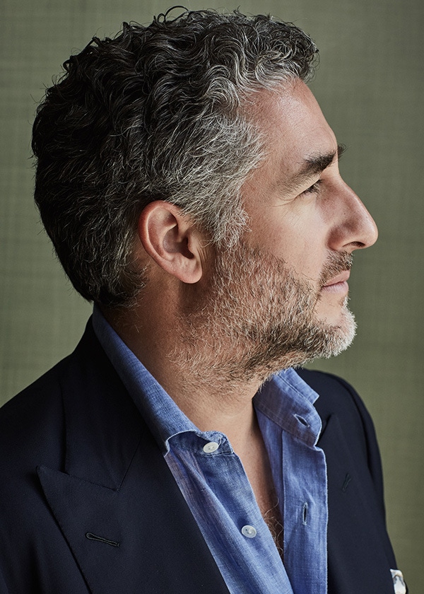 Luca del Bono, pictured here wearing a Rubinacci denim shirt.