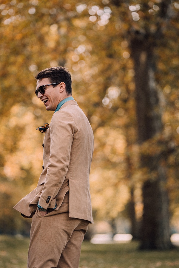 Corduroy is more commonly associated with a neutral palette of cream, beige and brown, perfect for autumnal days.