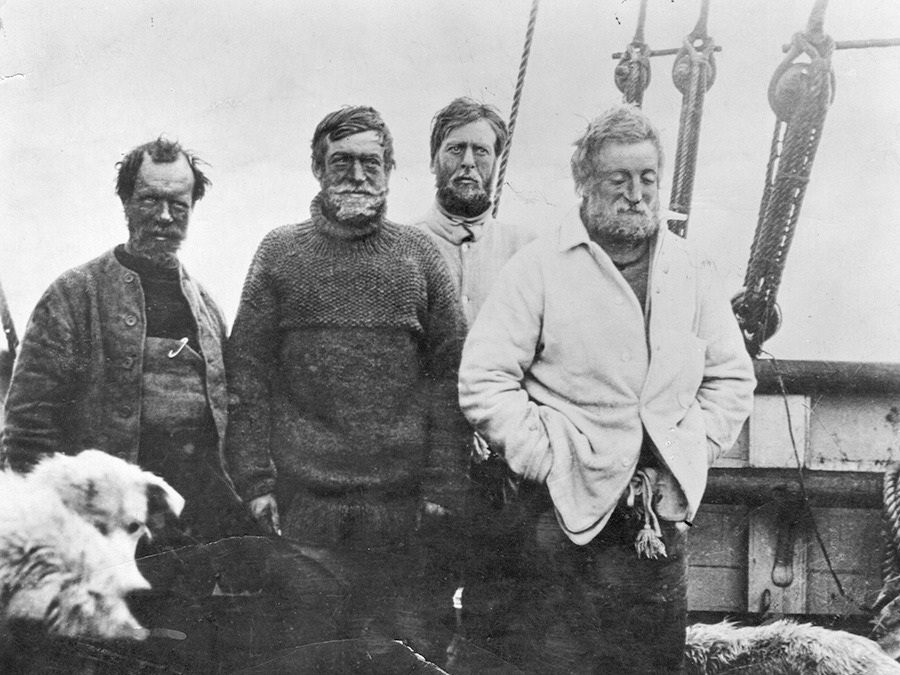 1909: Irish explorer Sir Ernest Henry Shackleton, in the southern party on board the vessel 'Nimrod', on their return voyage from the British Antarctic Expedition 190709 after reaching a point 97 miles from the South Pole, a record at the time. (Photo by Spencer Arnold/Getty Images)