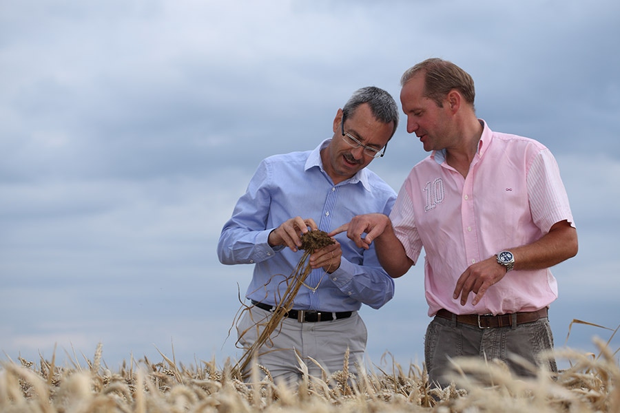 François with Marc Egret, one of the wheat farmers in Picardy.