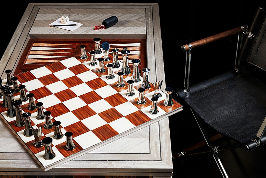 The Herringbone games table is the ultimate way to store your board games.