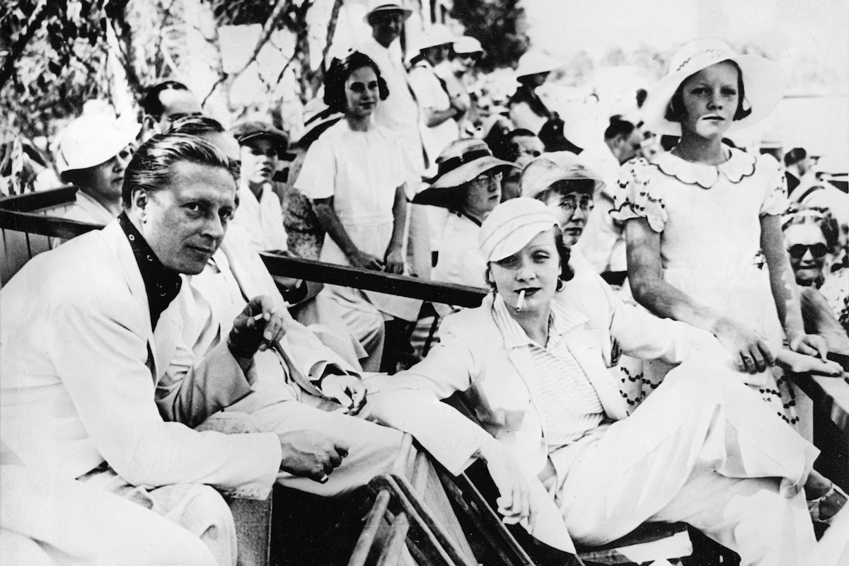 Dietrich with husband Rudolf and daughter Maria at a polo game in Los Angeles (Photo by Getty Images)