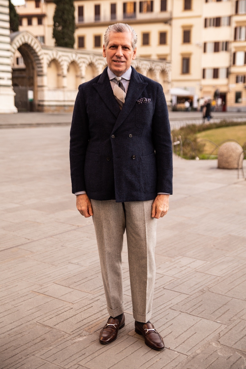American tailor Paul Stuart at Pitti (Photo by Rikesh Chauhan)