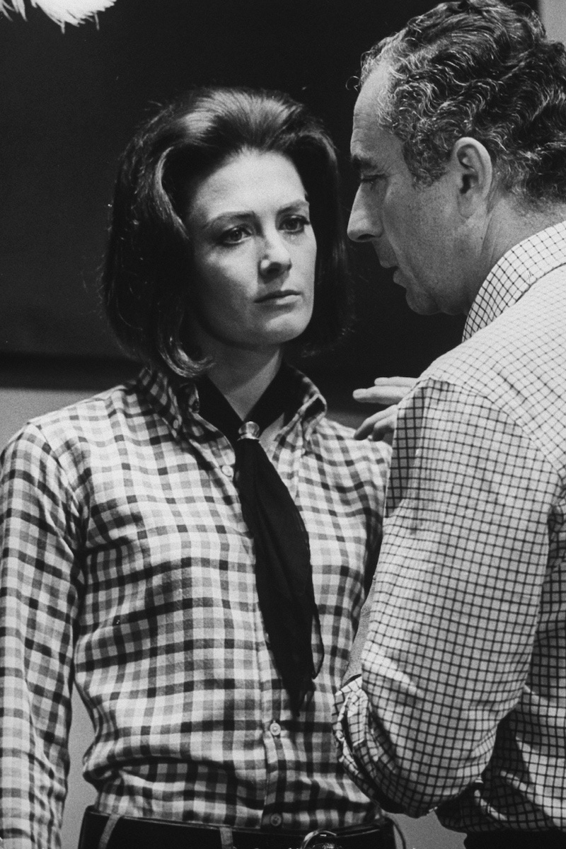 Michelangelo Antonioni (R) talking with actress Vanessa Redgrave during the filming of Blowup, July 1966.  (Photo by Terence Spencer/The LIFE Images Collection via Getty Images/Getty Images)