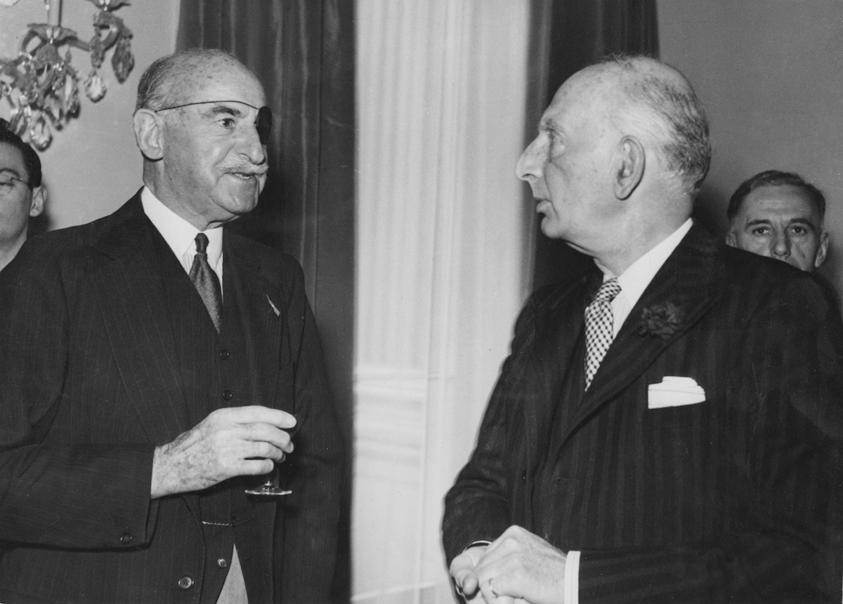 Adrian Carton de Wiart with the British Joint Parliamentary Under-Secretary of State for Foreign Affairs Gerald Isaacs, 2nd Marquess of Reading, at the Austrian Legation in Vienna, 1951,