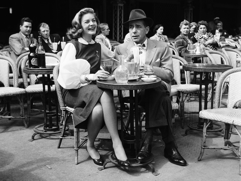 Lauren Bacall and Humphrey Bogart in Paris.