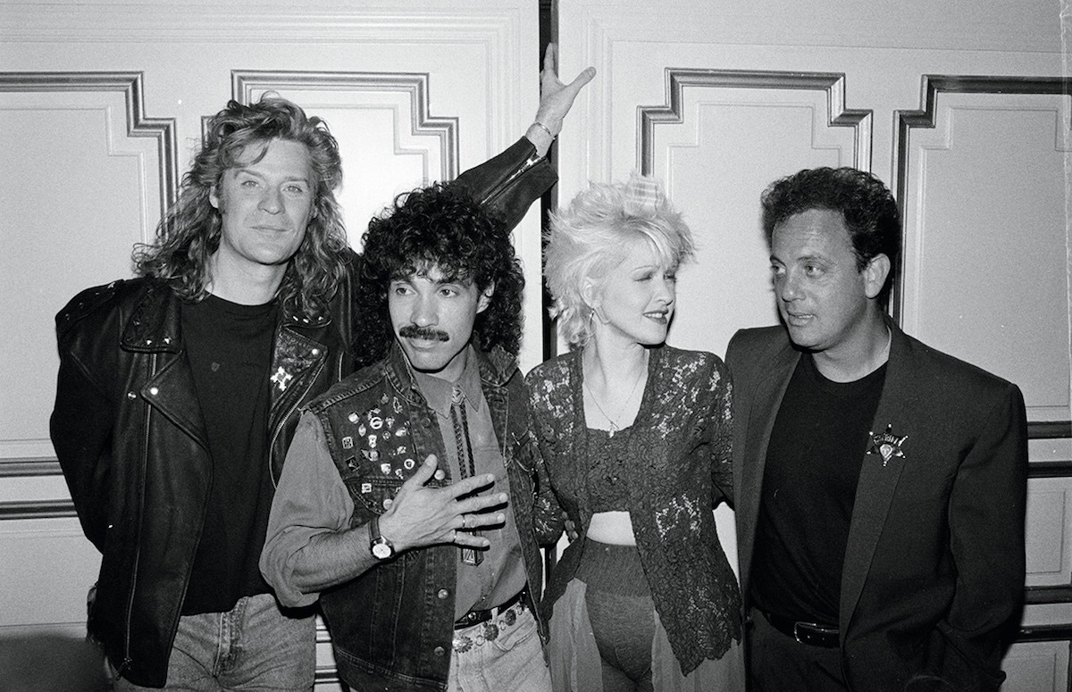 Daryl Hall, John Oates, Cyndi Lauper and Billy Joel in 1988.