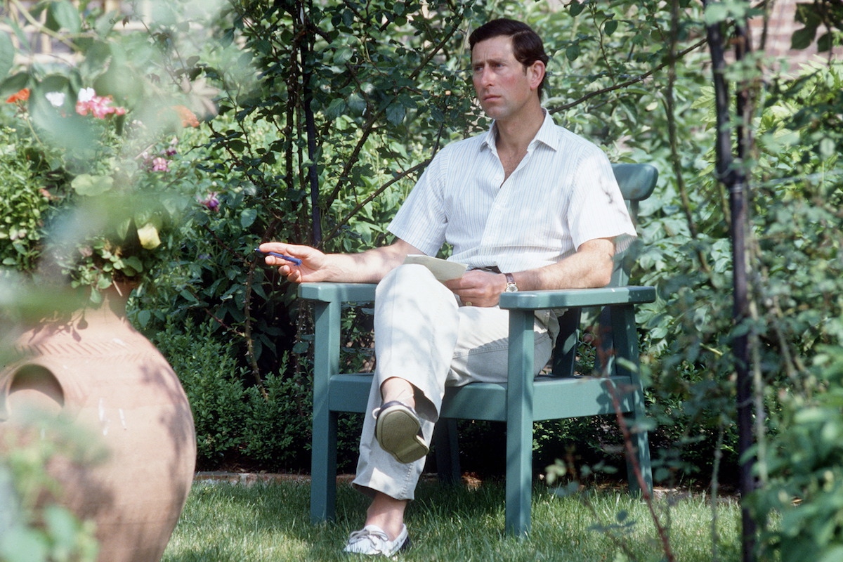 Prince Charles sitting In his garden at Highgrove, Gloucestershire. (Photo by Tim Graham Photo Library via Getty Images)