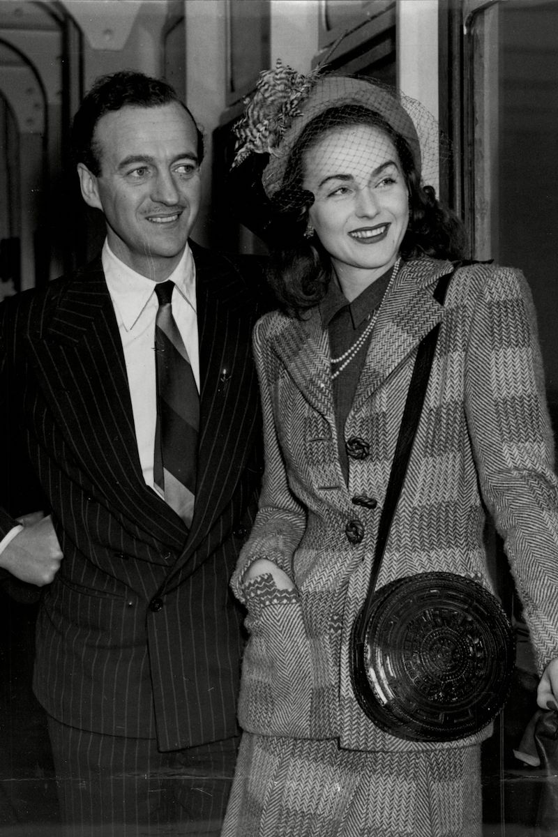 David Niven with Wife Hjordis Tersmeden At Cafe De Paris 1954. Photo by ANL/Shutterstock (2017056a)