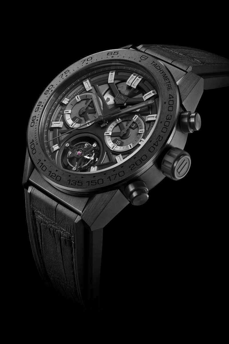 The 2016 launch version of the Heuer 02T Black Phantom Limited Edition, which was issued in a limited number of 250 pieces