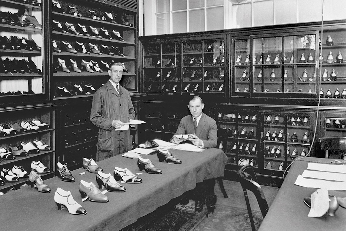 A showroom, with Percy Jones, circa 1920