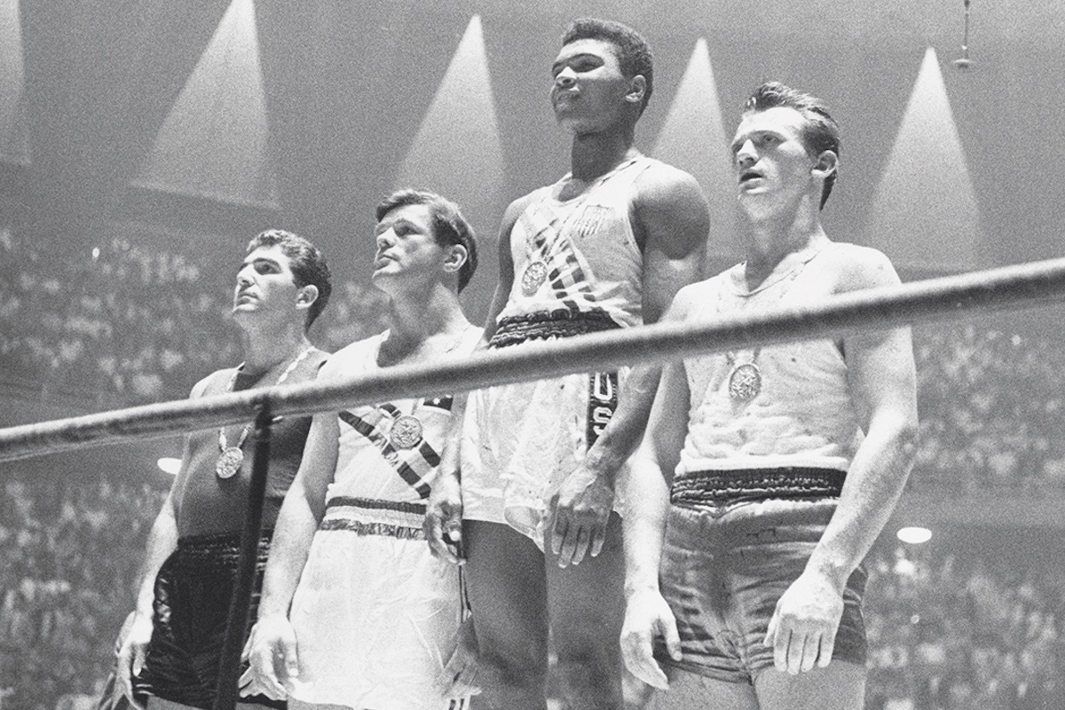 Collecting his gold medal at the 1960 Olympics in Rome (Photo courtesy of Getty Images)