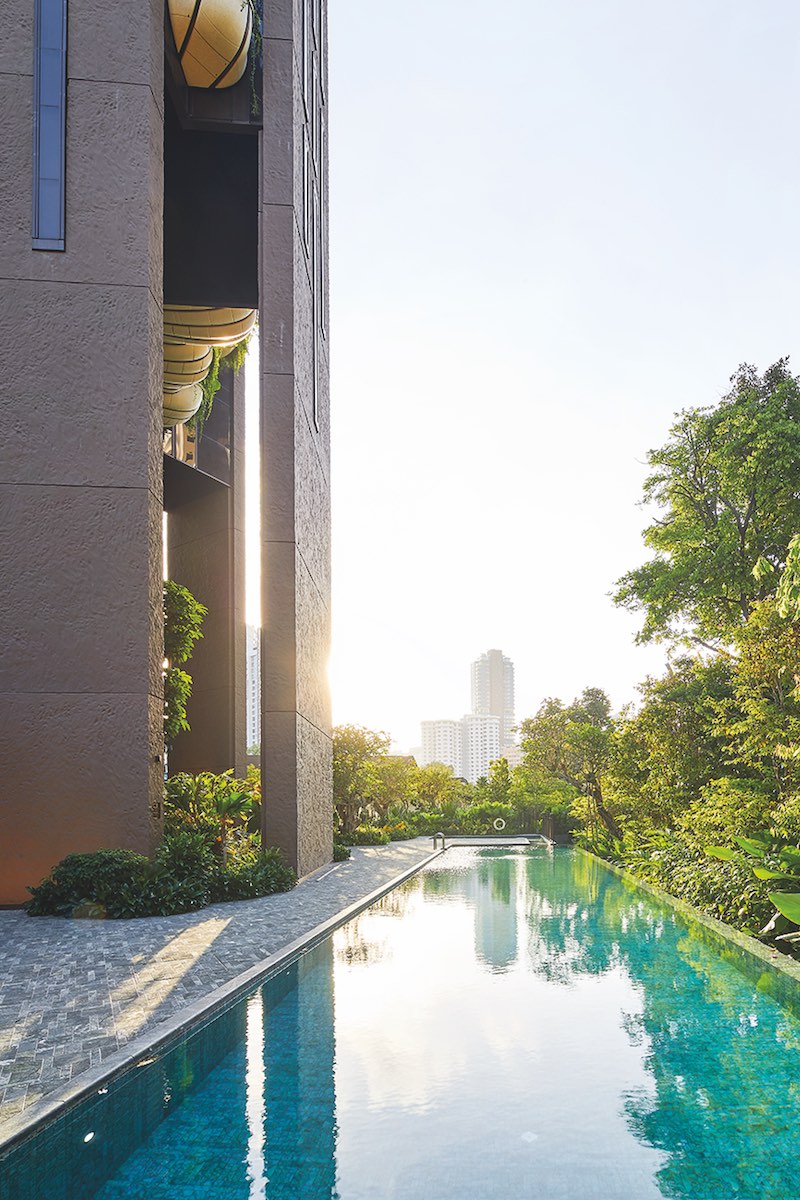 Design of the swimming pool is inspired by natural lakes