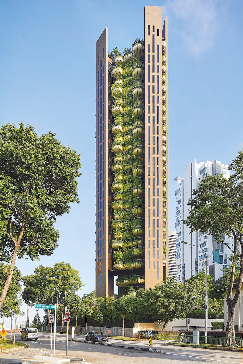 The 22-storey building offers 20 exclusive apartments with high degree of privacy