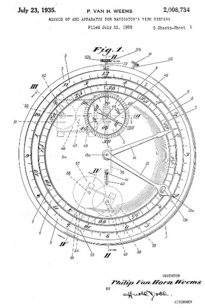 US Patent 2008734 for the rotating bezel (Image TBWS)