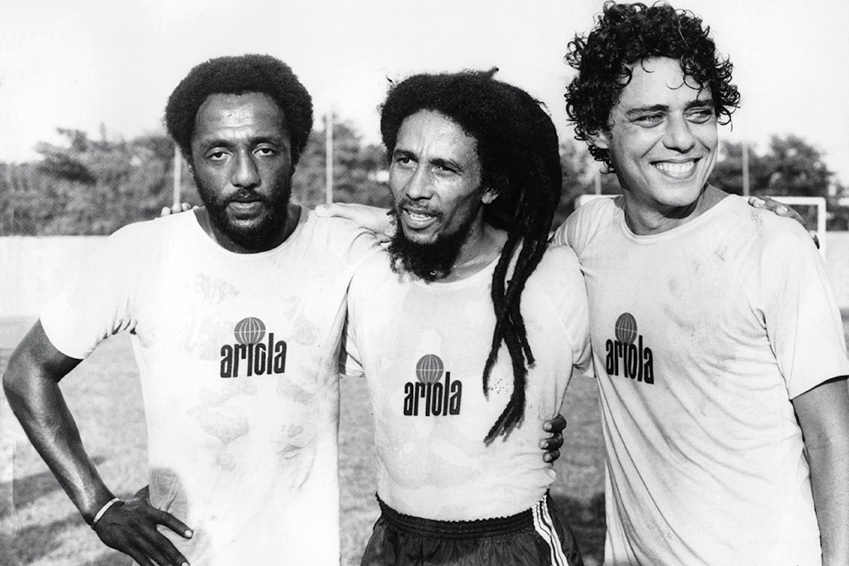 On a football field in Rio de Janeiro in 1980.