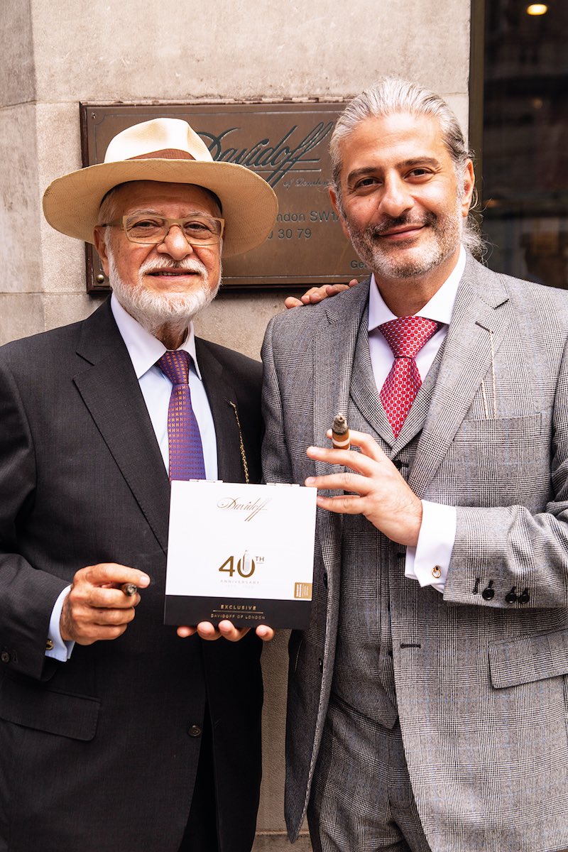 Edward and Eddie Sahakian with their box of cigars