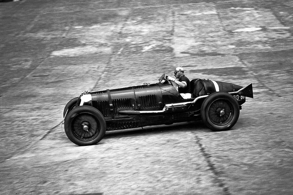 Sir Henry Birkin making a lap record in his car at Brooklands race track, Surrey. Photo by Popperfoto via Getty Images/Getty Images.