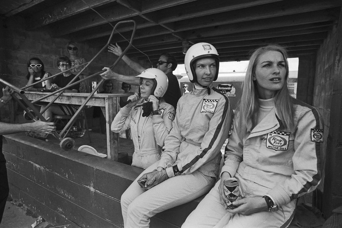 Donna Mae Mims, Janet Guthrie and Liane Engeman at the annual Sebring 12-hour endurance race in 1969.