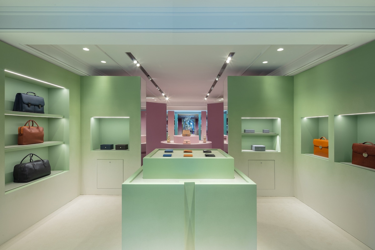 Interior of new flagship store at 36 Bruton Street, Mayfair.