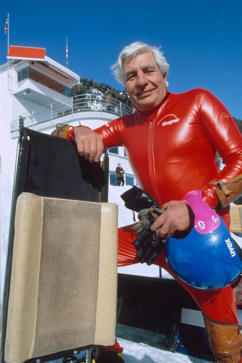 Gunter Sachs at The Cresta Run in St. Moritz, 1992 Photo by Action Press/REX Shutterstock (198614a)