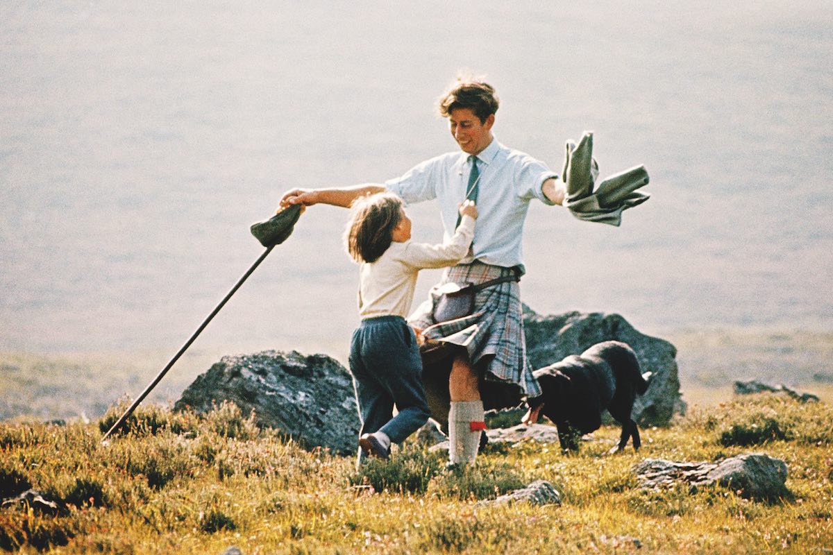 The Prince of Wales and Lady Sarah Armstrong-Jones at Balmoral Castle in Scotland, 1971 (Photo by Lichfield/Getty Images)