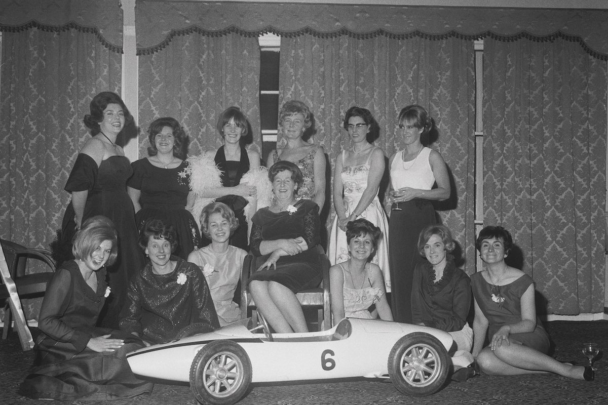 Trailblazers Lella Lombardi; Liane Engeman; Shirley Muldowney; and members of the British Women Racing Drivers Club. (Photo by John Downing/Daily Express/Hulton Archive/Getty Images)